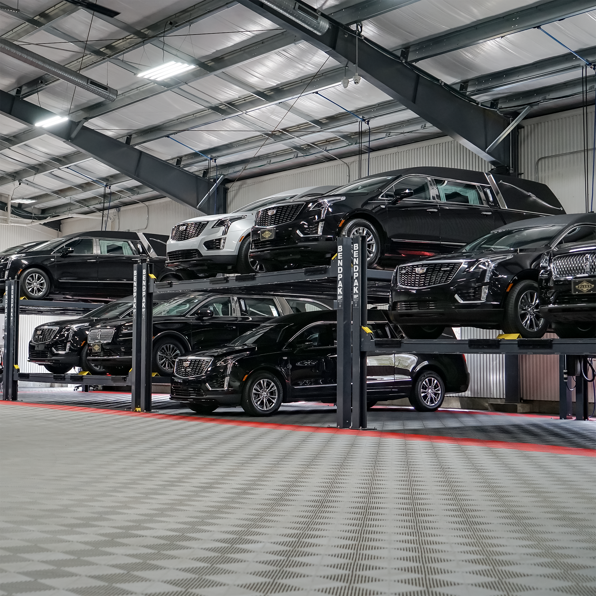 Configurable Four-Post Lift for Storage, Service, and Accessories