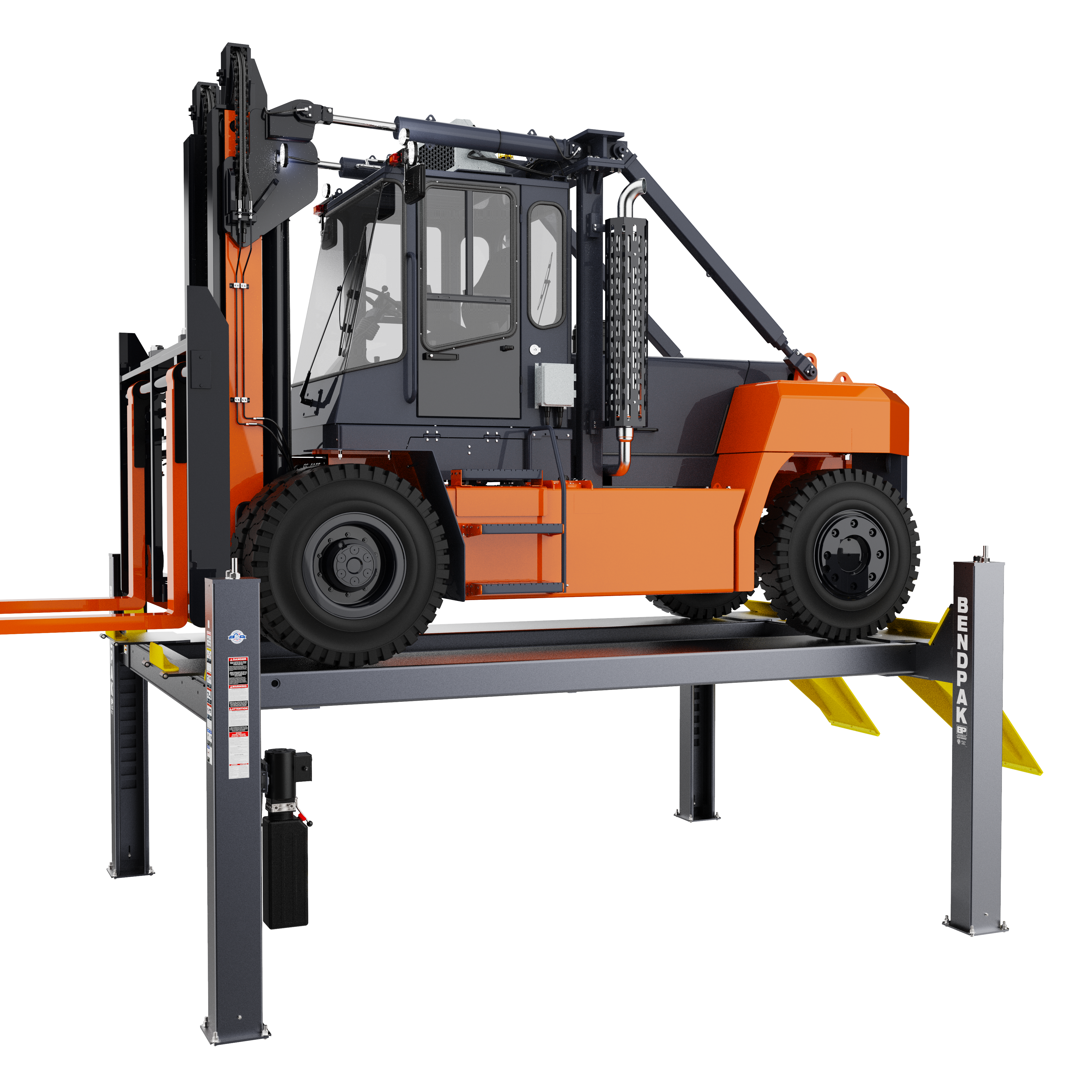 Drive-On Forklift Lift Layout for Industrial Bays