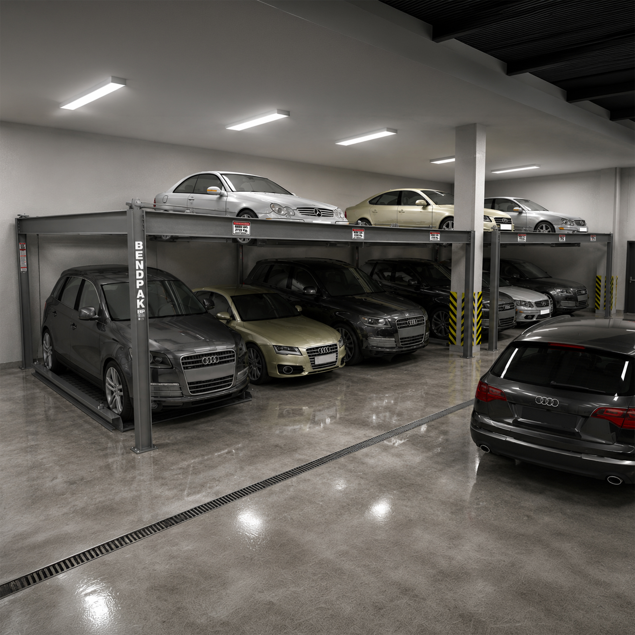 Six Vehicles, One Massive Parking Lift