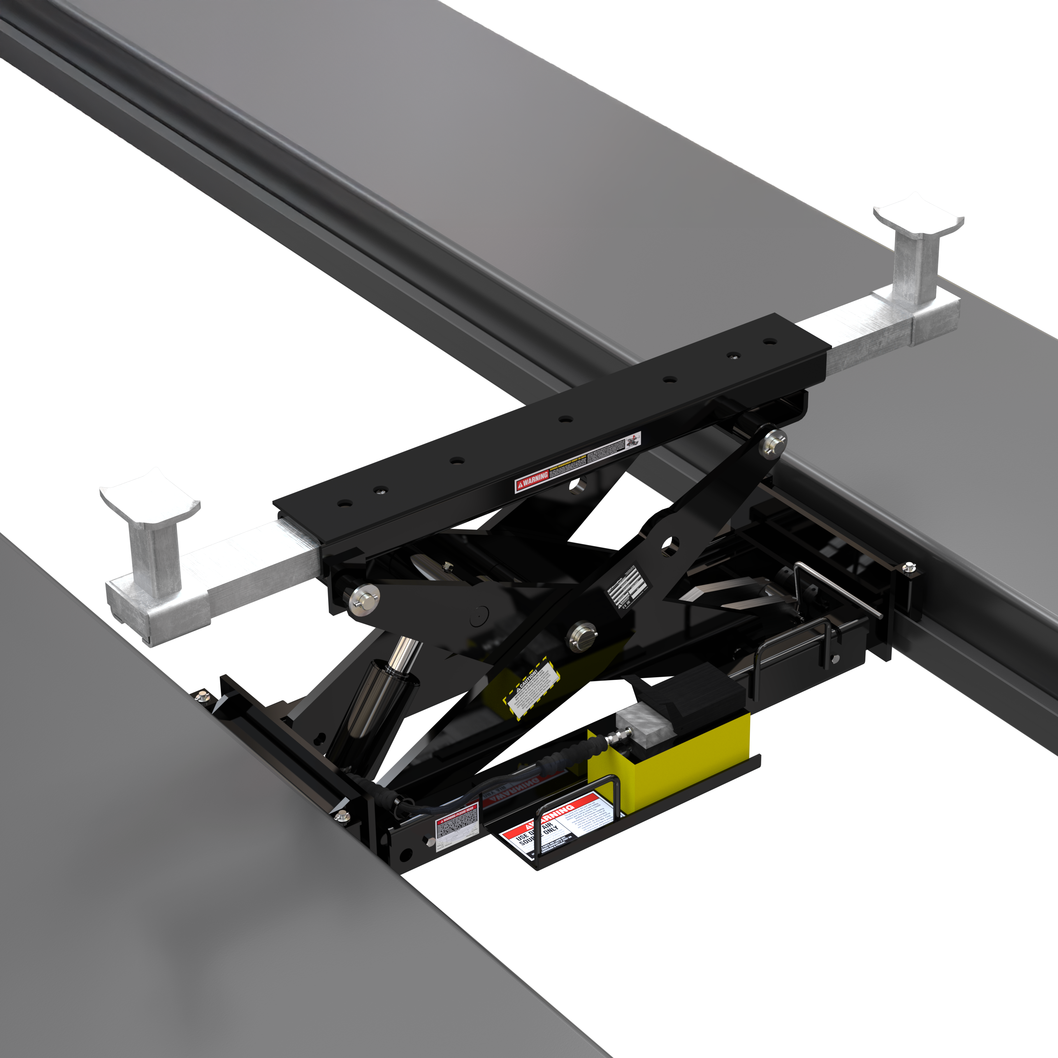 Powerful Pneumatic-Hydraulic Lifting with Adjustable Lock Positions