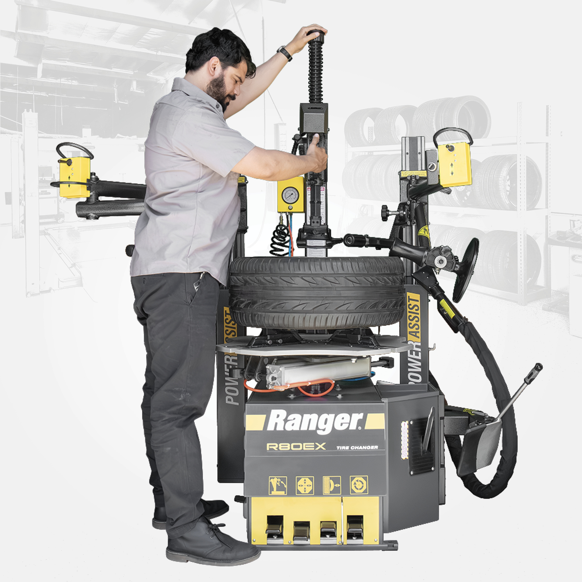 R80EX Tilt-Back Tire Changer for Difficult Tire Work