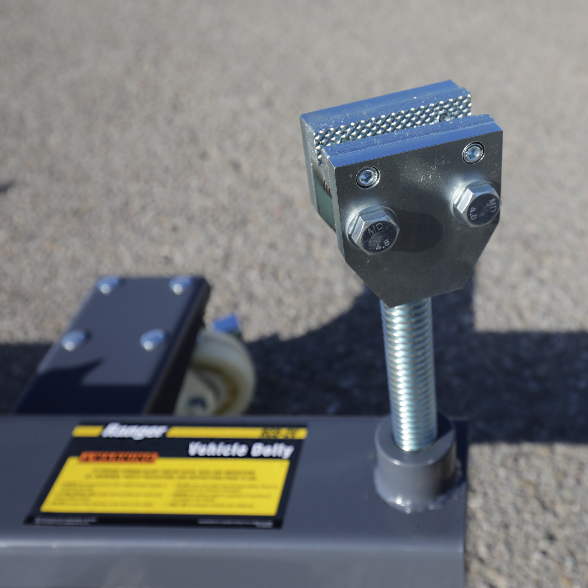 Adjustable Car Dolly with Pinch Weld Clamps and Locking Casters