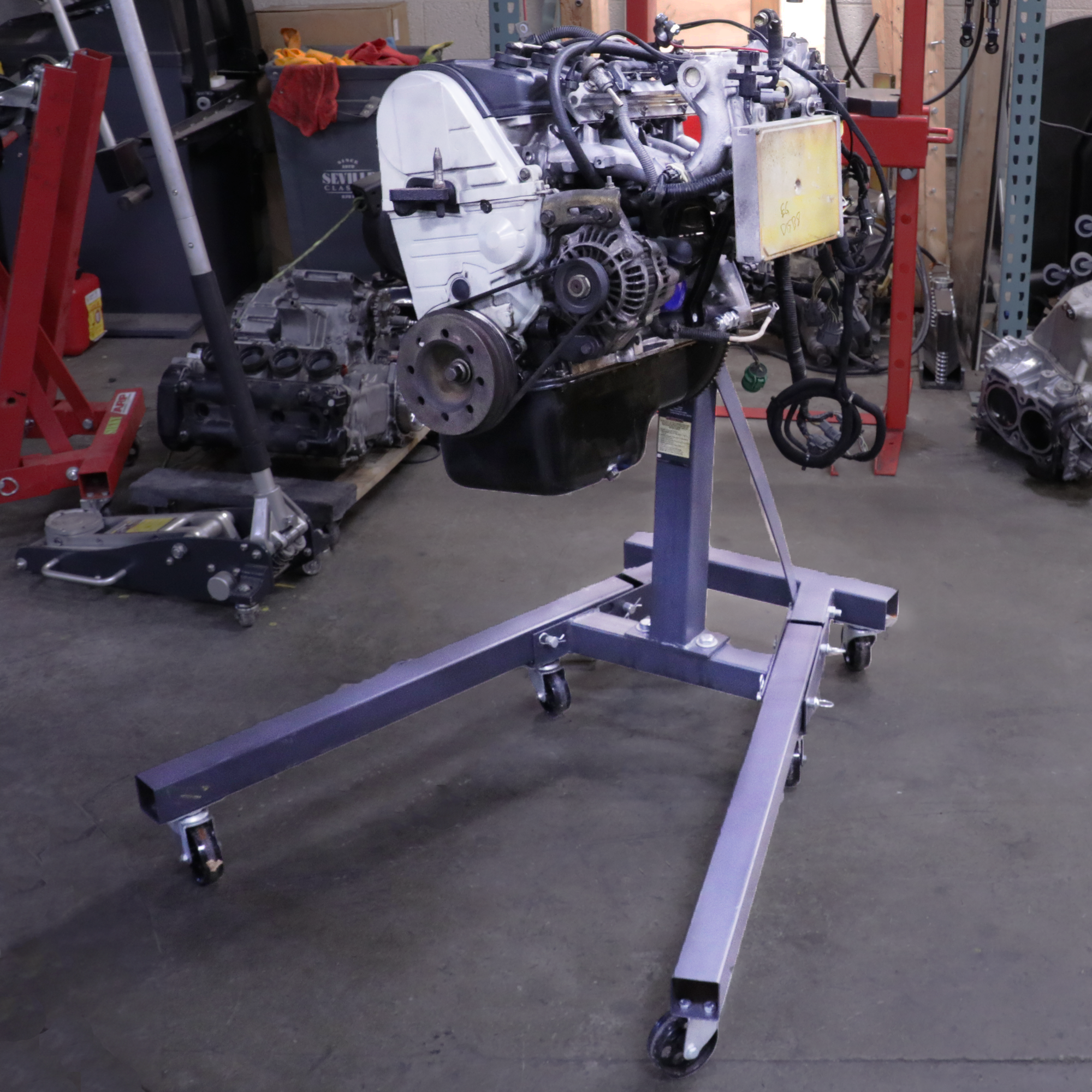 Wide-Base Engine Stand with 360° Swivel Positioning