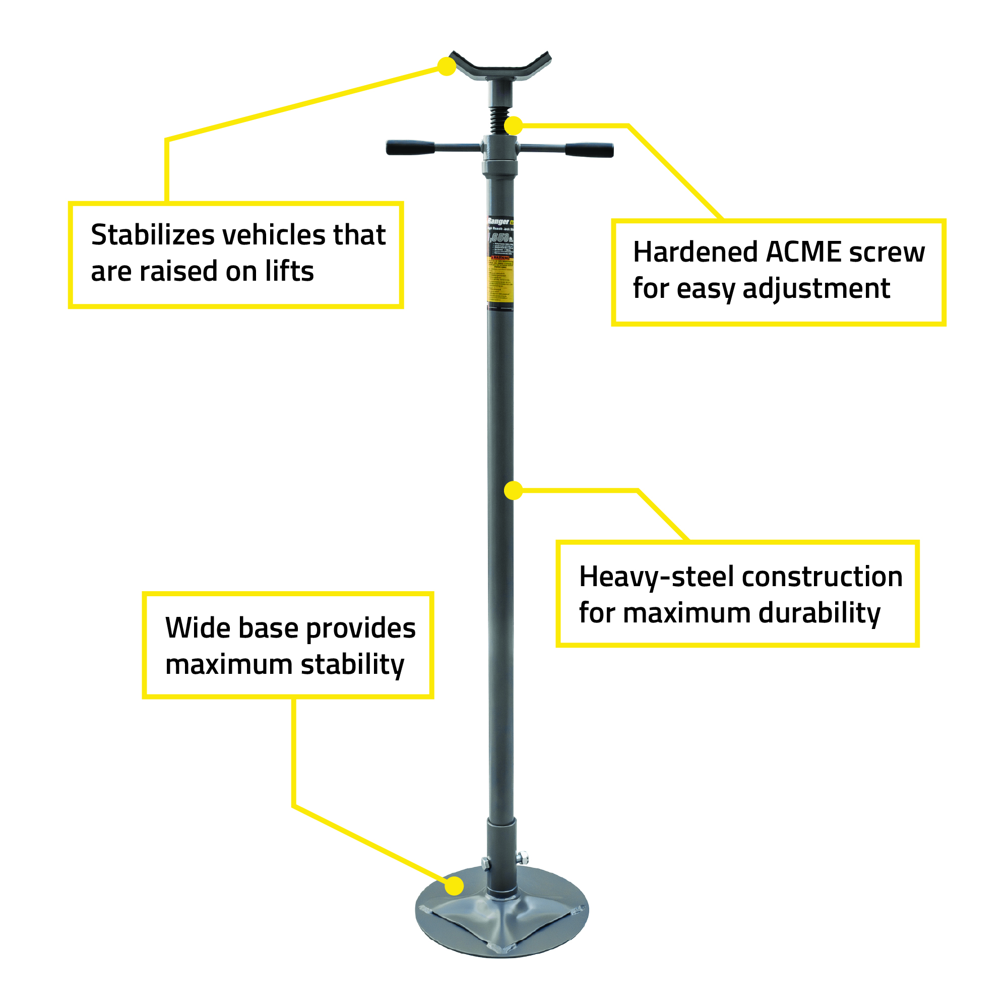 Adjustable 54.5” to 80.5” Jack Stand for Car Lifts