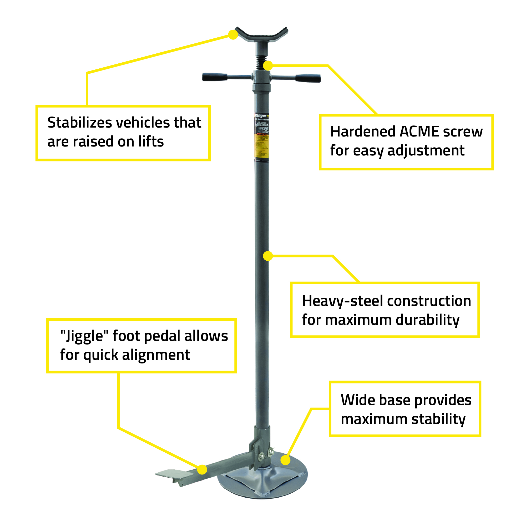 Adjustable High-Reach Stand for Drivetrain and Exhaust Service
