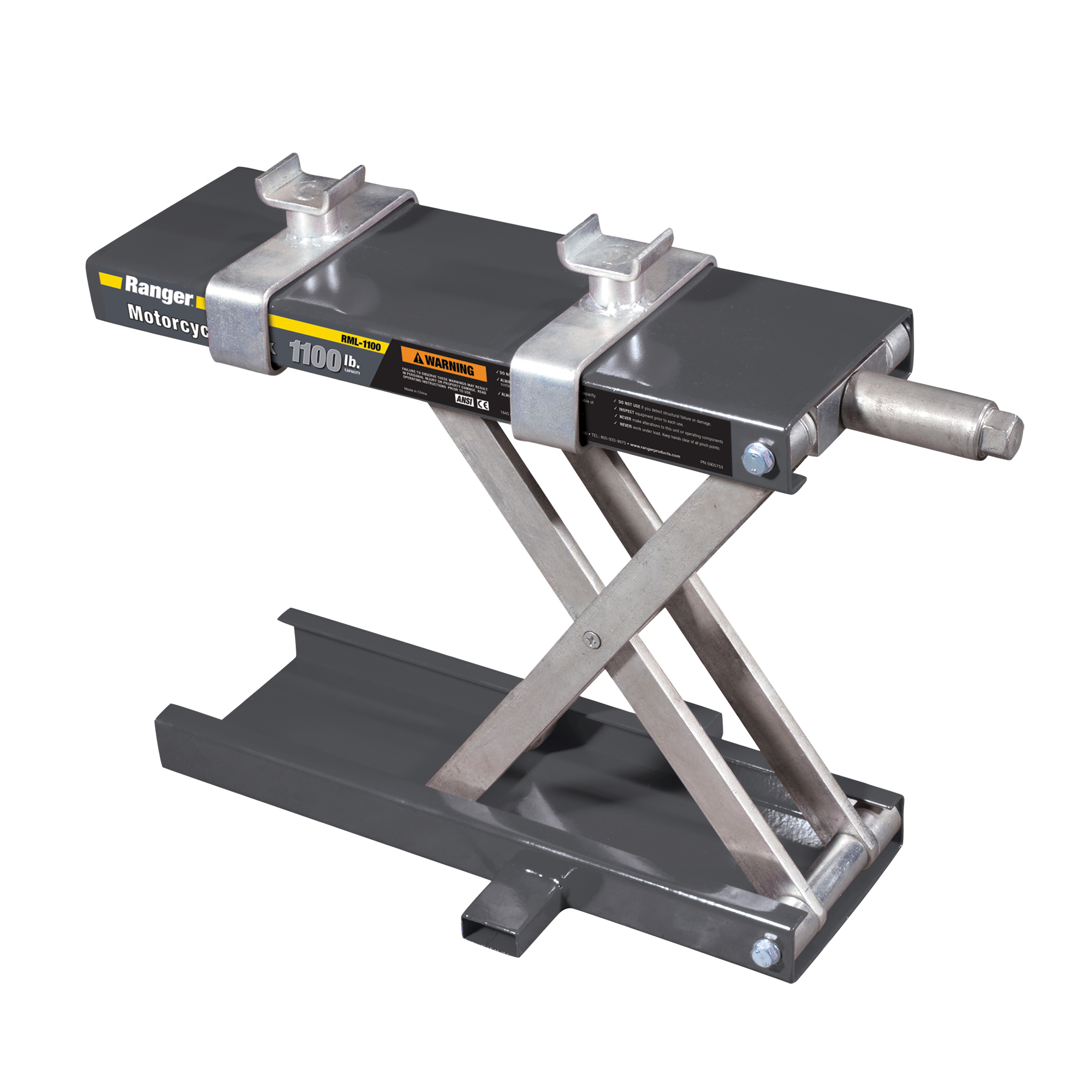 Low-Rise Motorcycle Jack with Adjustable Lift Height