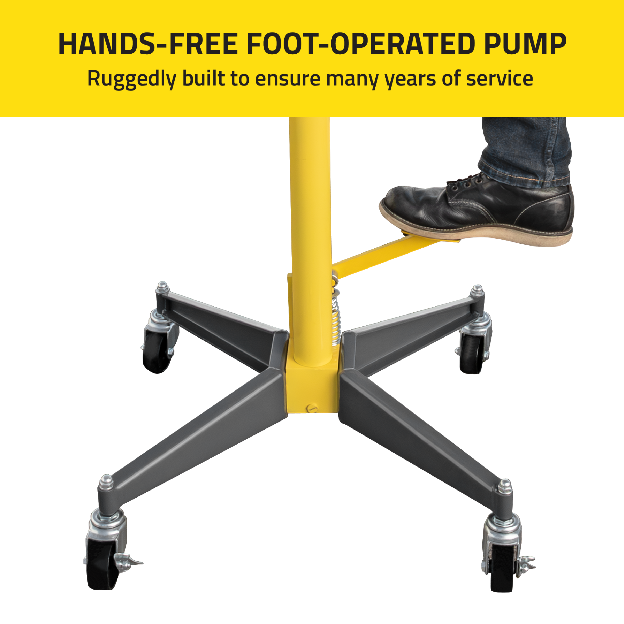 Foot-Operated Pump for Hands-Free Transmission Lifting